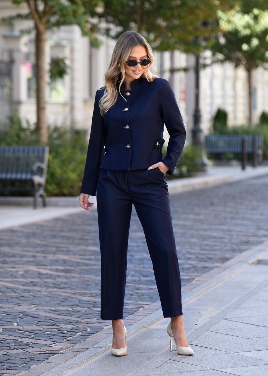 Granatowy garnitur damski SHE fashion for her